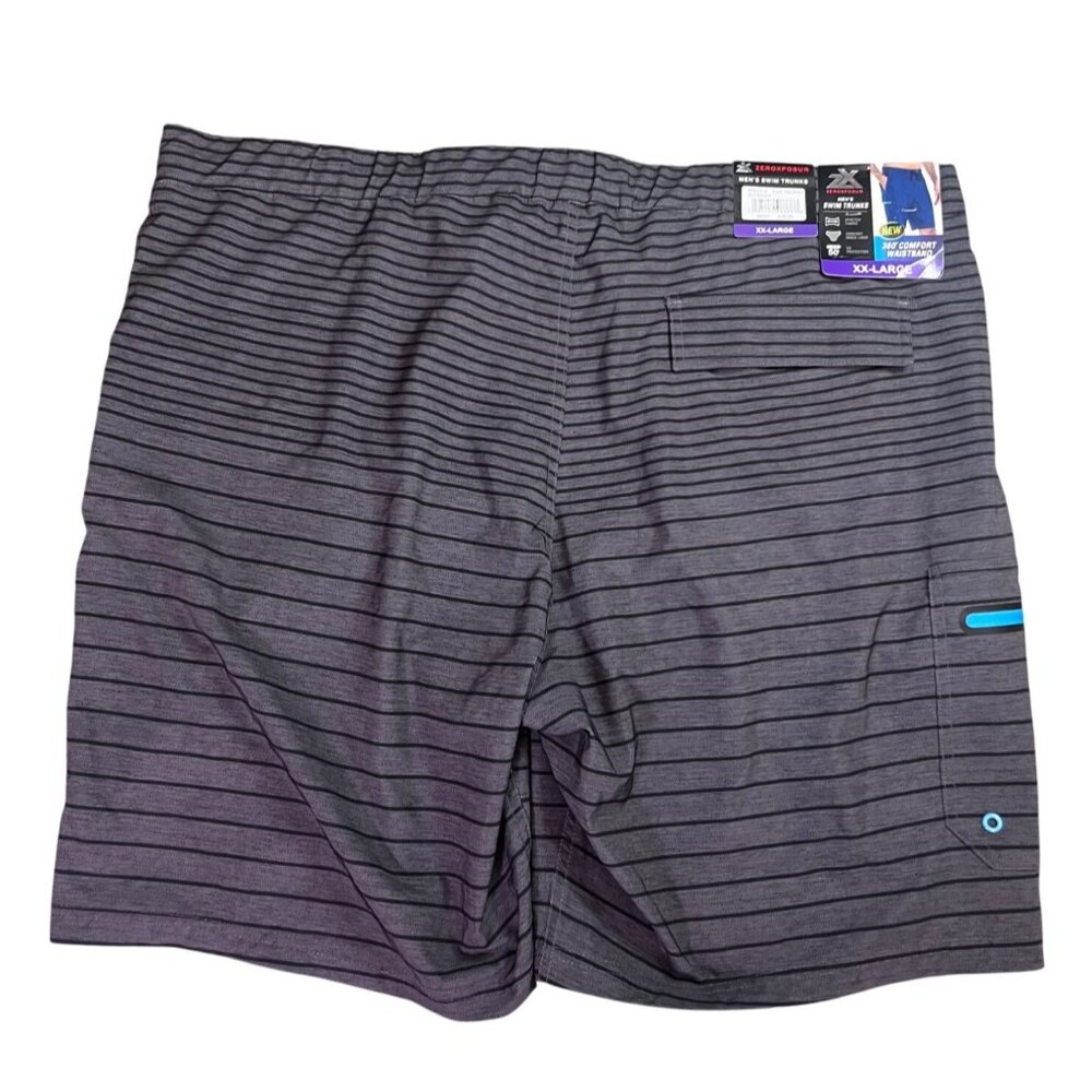 Mens Zeroxposur Striped Swim Trunks Stretch Fabric & 360° Comfort Waistband XXL